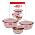 MILTON Aspire Jr. Set of 3 Serving Casserole Double Walled Inner Stainless Steel, (350ml, 720ml,1050 ml)