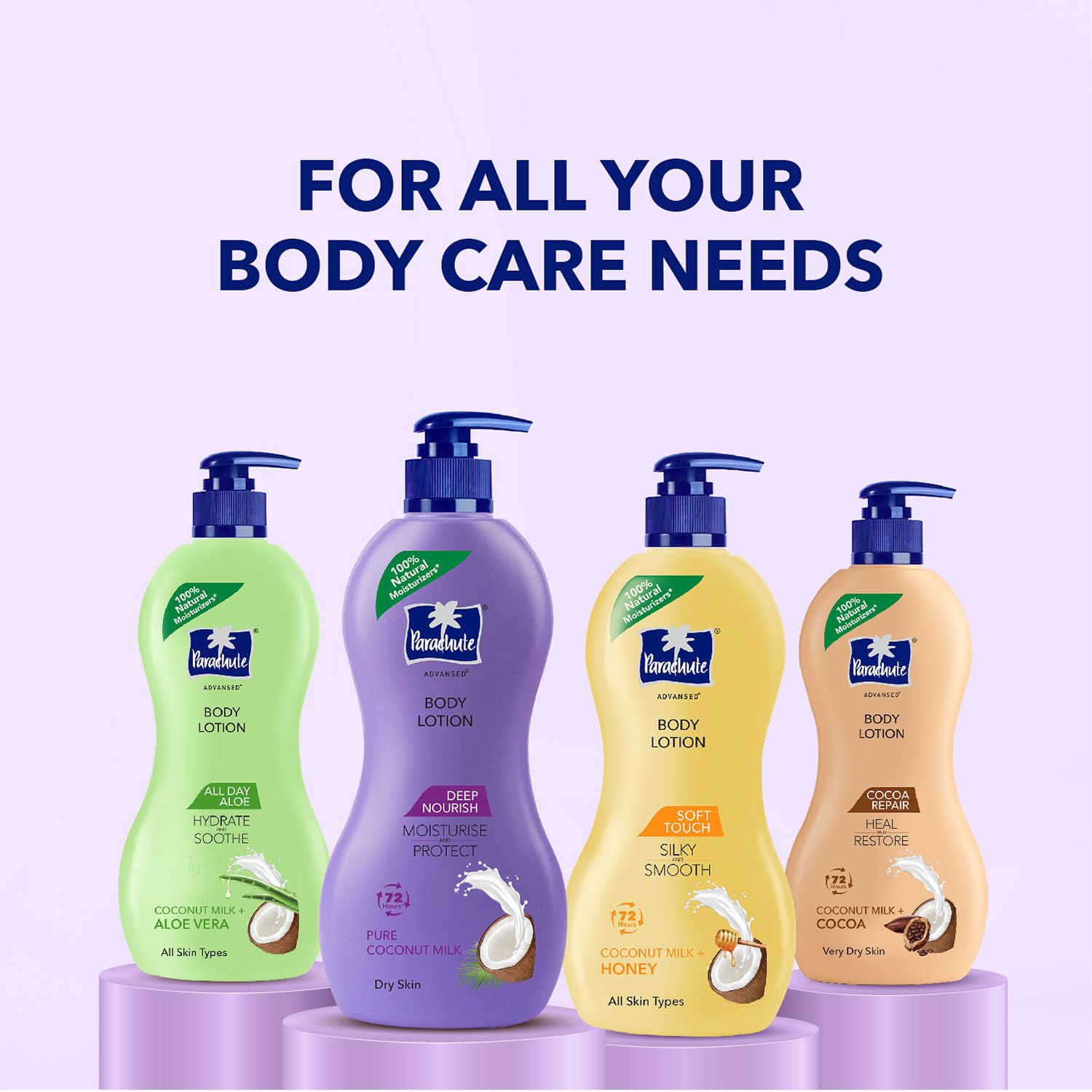 Parachute Advansed Deep Nourish Body Lotion for Women & Men, Dry Skin, 225ml | Pure Coconut Milk, 100% Natural, 72h Moisturisation