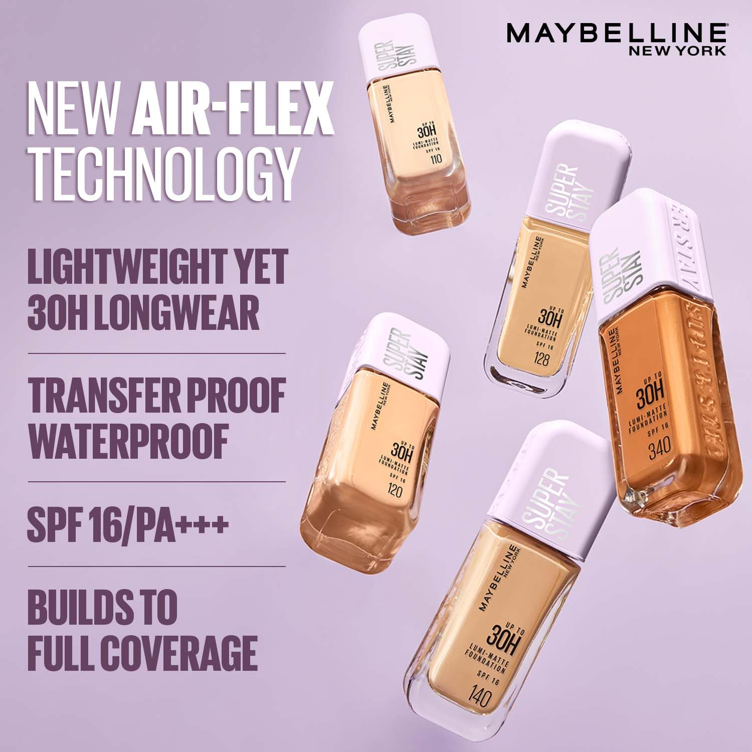 Maybelline New York Super Stay Lumi Matte Liquid Foundation, 123 | 30 HR Long Lasting yet Lightweight, 35ml