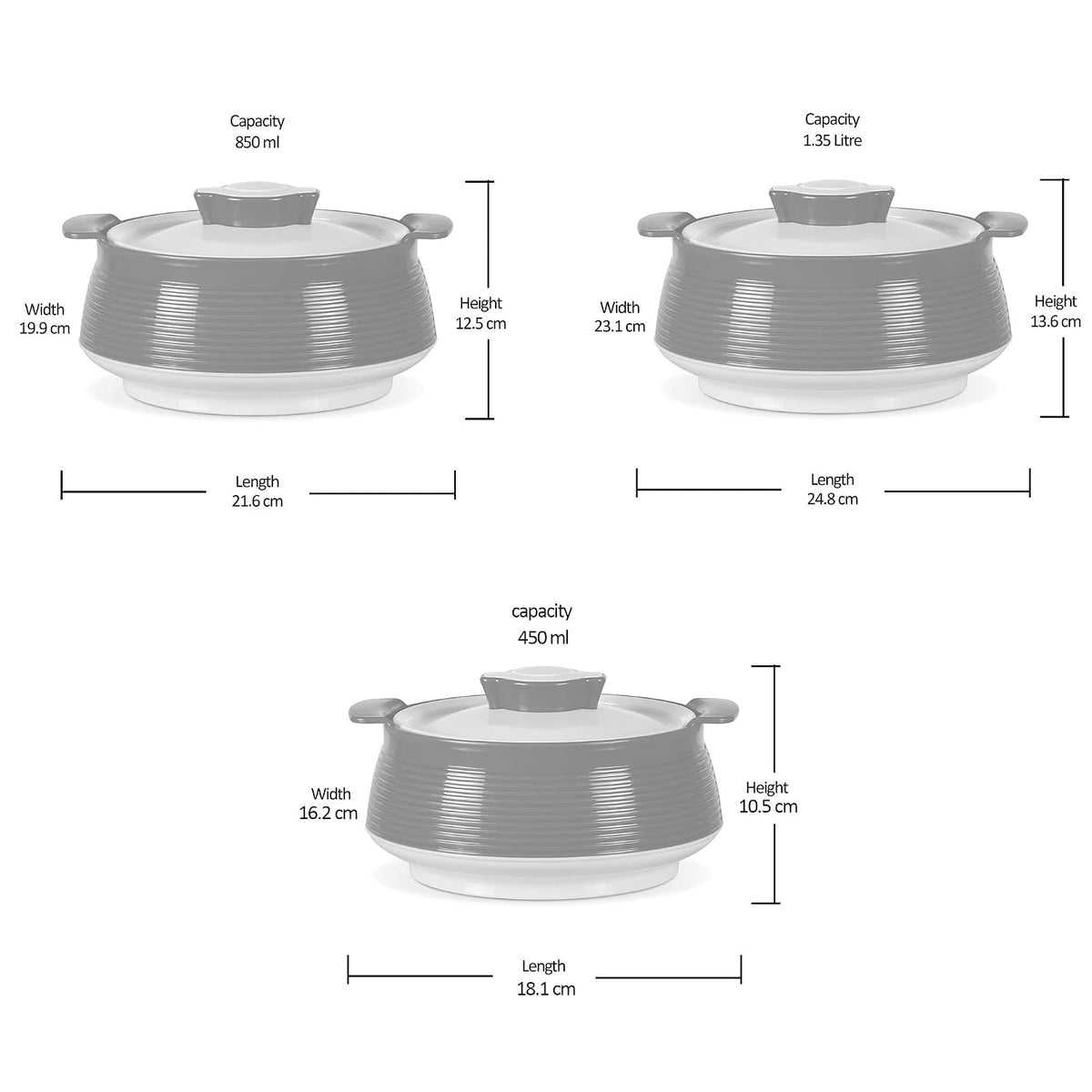 MILTON Venice 2000 Double Walled Inner Stainless Steel Serving Casserole 1850 ml
