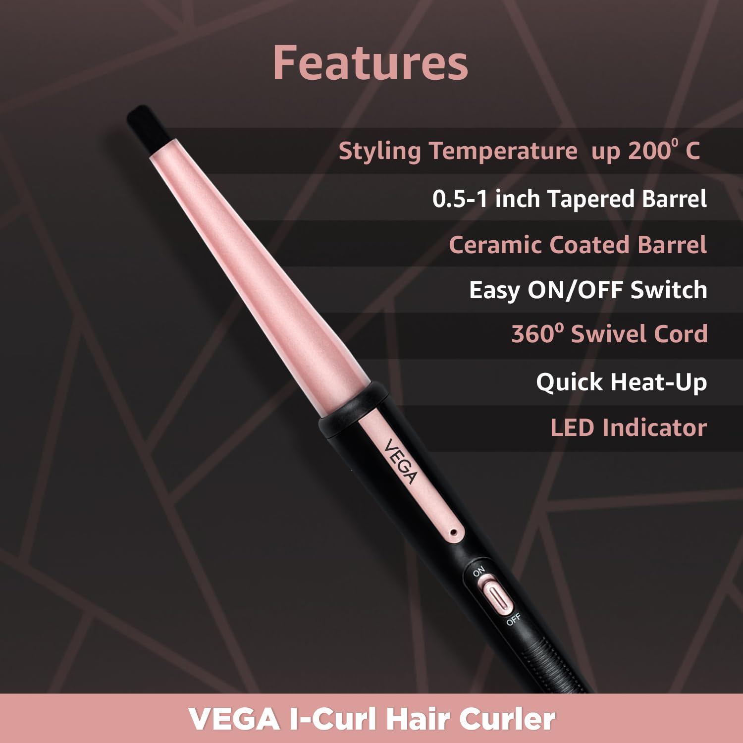 VEGA I-Curl Hair Curler, Vhch-05 & Blooming Air Foldable 1000 Watts Hair Dryer With Heat & Cool Setting
