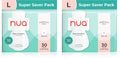 Nua Ultra-Safe Sanitary Pads for Women | SUPER SAVER Pack of 60 |