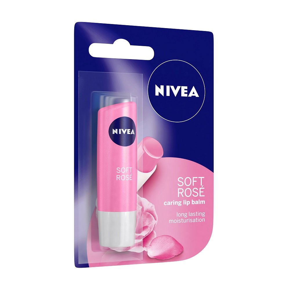 NIVEA Lip Balm, Soft Rose, 4.8g And NIVEA Lip Balm, Fruity Peach Shine, 4.8g