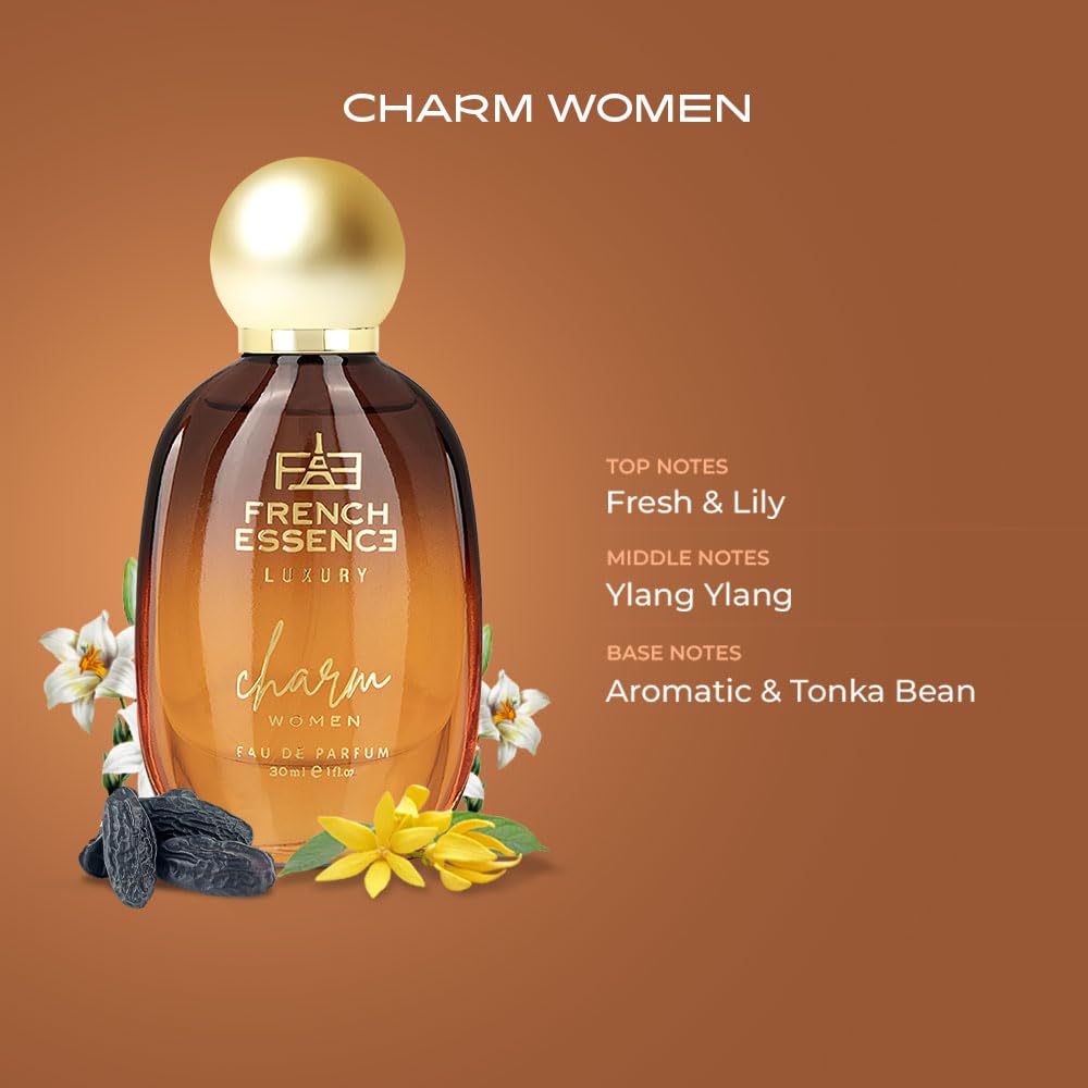 French Essence Charm Women Perfume 30ml | Long-Lasting Luxury Unisex Fragrance | Premium Eau De Parfum for a Captivating Scent | Best Perfume Gift for Her |...