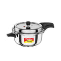 Prestige 5 Litre Stainless Steel Deluxe Alpha Svachh Outer Lid Deep Pressure Pan Cooker | 10Y Warranty | Deep Lid for Spillage Control | TRIPLY Base | GRS | Gas & Induction Compatible | ISI