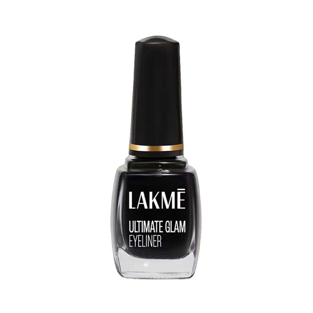 Lakme Ultimate Glam Eye Liner, Semi Matte, Quick drying, Water resistant & Smudgeproof Eye Liner, Black, 9ml