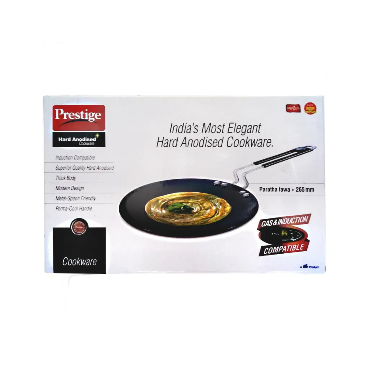 Prestige Non-Stick Hard Anodized Paratha Tawa (Black, 265mm)