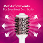 AGARO Hot Air Brush for Hair, Blow Dryer Brush, Volumizer & Styler, 360° Airflow Vent, Oval Barrel for Hair Volume, Charcoal Bristles, Ceramic...