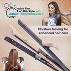 Vega Ionic 3 in 1 Hair Styler for Women with Digital Display 6 Temperature Settings (130–220°C), Hair Straightener, Curler & Crimper with Ionic...