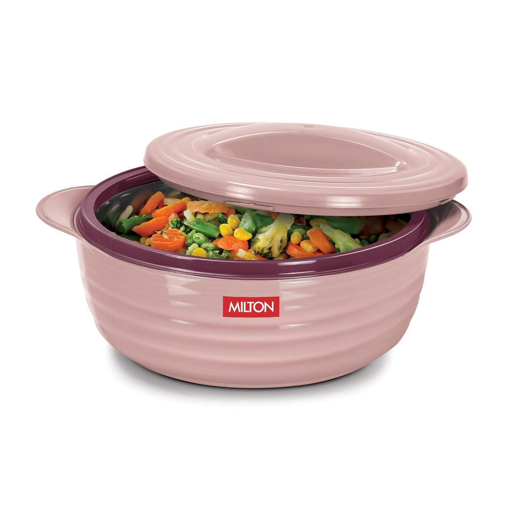 MILTON Aspire Jr. Set of 3 Serving Casserole Double Walled Inner Stainless Steel, (350ml, 720ml,1050 ml)