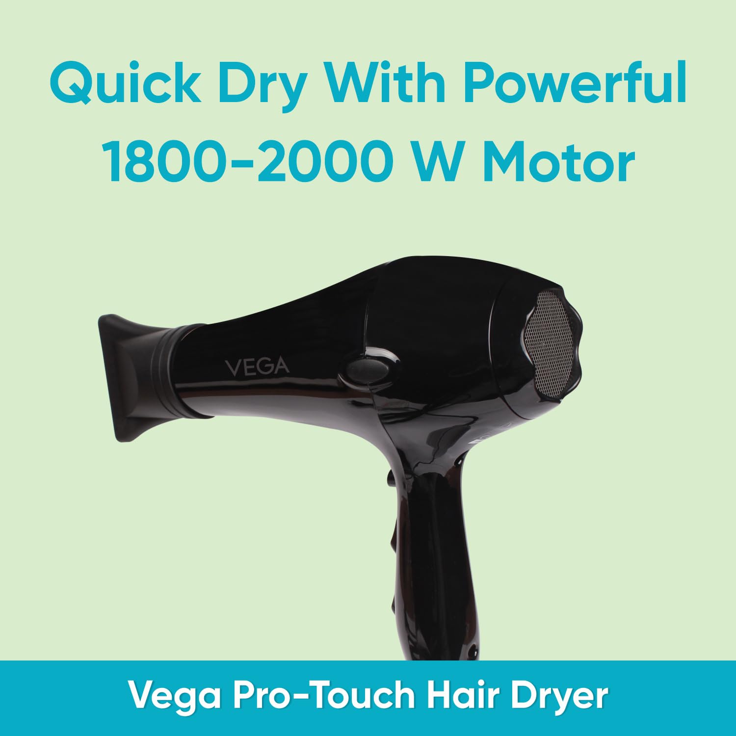 Vega 3 in 1 Hair Styler, 2000 Watts Straightener, Curler & Crimper (VHSCC-01), Black & Pro Touch VHDP-02 Hair Dryer (Black)