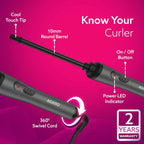 AGARO Hair Curler With 10MM Barrel, Rod, Tong, Chopstick Hair Curler,