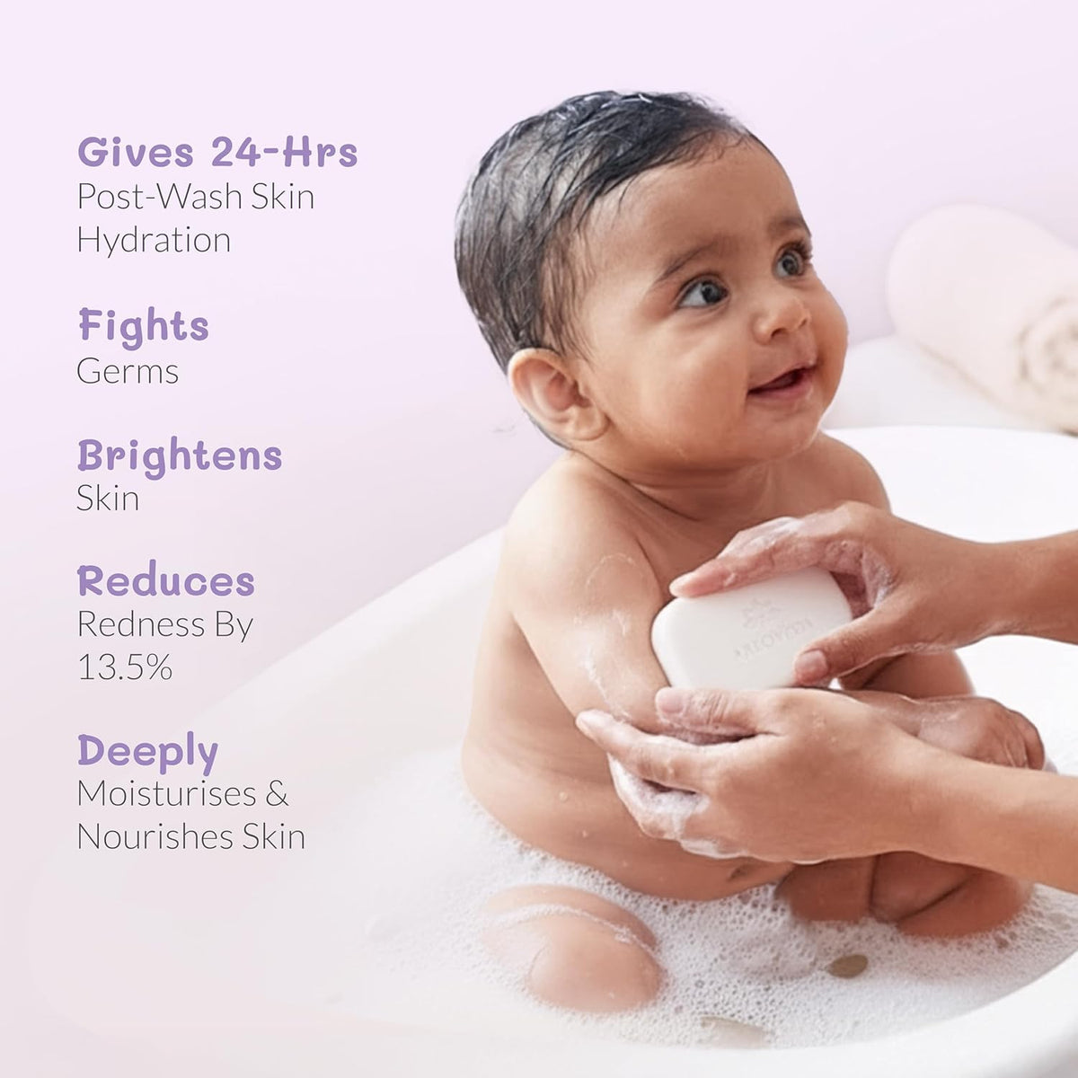 AreoVeda Baby Bathing Bar (100gm*2) | 24Hrs Hydration | Fights Germs | Lab Tested, EWG Verified, Cellularly Proven