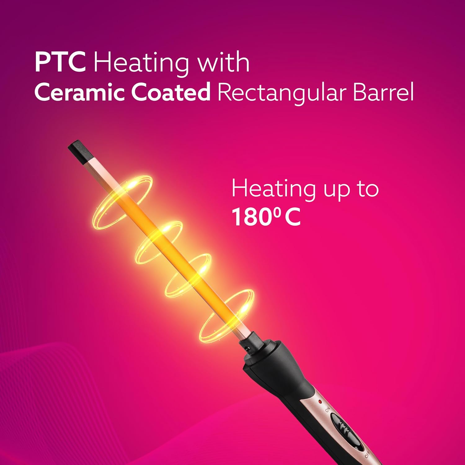 AGARO Hair Curler With 7 MM Barrel, Rod, Tong, Chopstick Rectangular Hair Curler, Ceramic Coated Plates