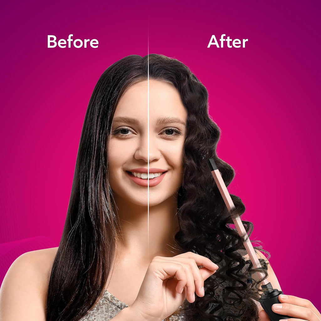 AGARO Hair Curler With 7 MM Barrel, Rod, Tong, Chopstick Rectangular Hair Curler, Ceramic Coated Plates