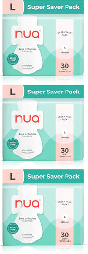 Nua Ultra-Safe Sanitary Pads for Women | SUPER SAVER Pack of 90