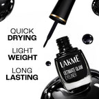Lakme Ultimate Glam Eye Liner, Semi Matte, Quick drying, Water resistant & Smudgeproof Eye Liner, Black, 9ml