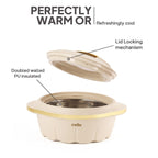 CELLO Stylus Insulated Casserole Hot Pot Box Set of 3 Pcs, Beige (500ml, 1000ml, 1500ml) |