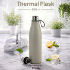 CELLO Duro Oxy Stainless Steel Flask 900 ml Grey | Easy to Pour & Fill, Spill Proof Leakproof Vacuum Insulated Hot and Cold Thermos Water Bottle for School College Office Gym Trekking Biking & Travel