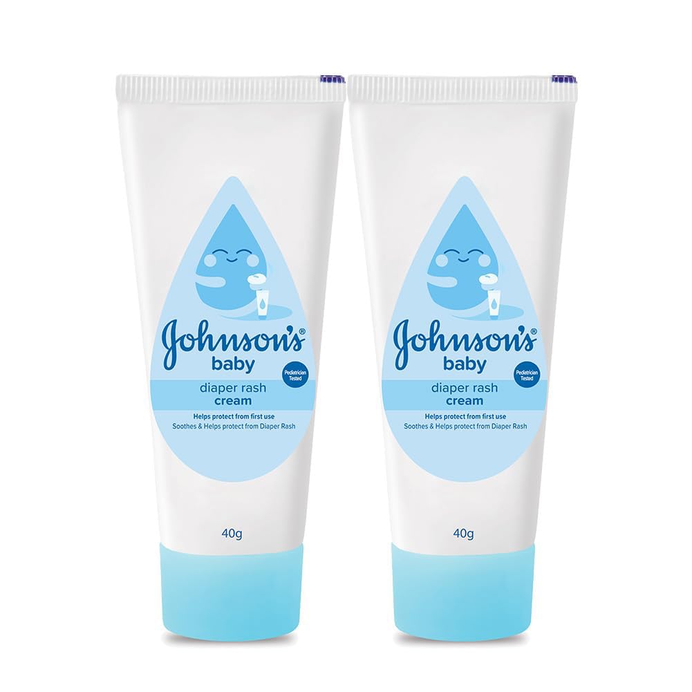 Johnson's Baby Diaper Rash Cream Combo 40g x 2 | With Aloe Vera & Natural Beeswax | For All Skin Types Including Sensitive Skin | Clinically Proven, Soothes & Prevents Diaper Rash | No Parabens & Sulphates | Paediatrician Tested