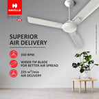 Havells 1200mm Enticer Energy Saving Ceiling Fan (Pearl White Chrome, Pack of 2)