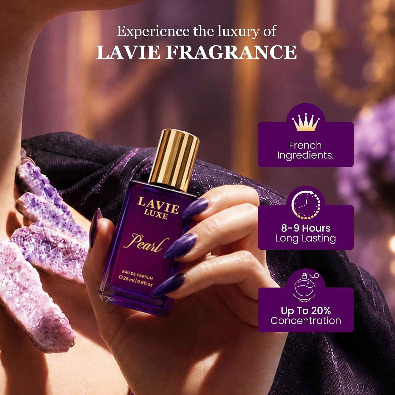 Lavie Luxe Pearl Women Eau De Parfum | Luxury Collection 25ml Perfume | Perfume for Women