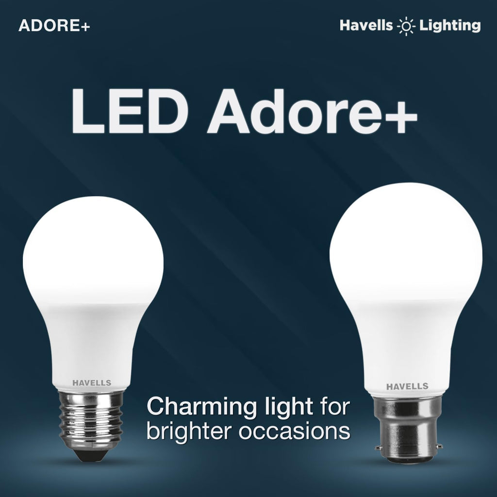 Havells 9w LED Bulb for Home & Office |B22 LED Bulb Base |Cool Day White Light (6500K) |4Kv Surge Protection |High Voltage Protection |Eco Friendly Energy Efficient | Pack of 8