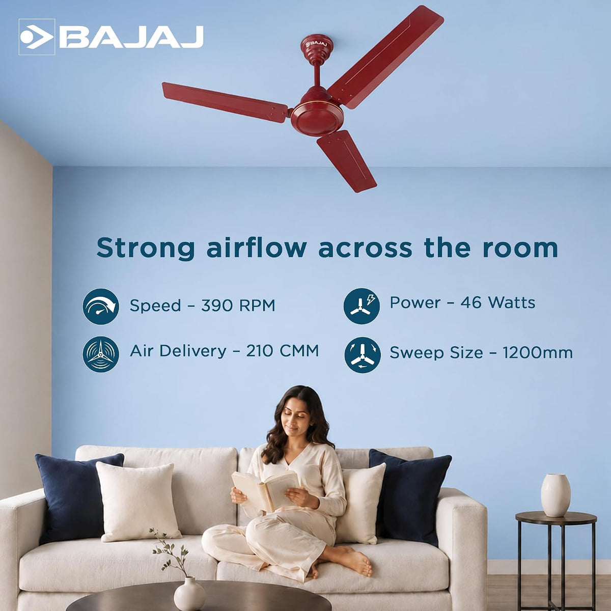 Bajaj Frore 1200 MM (48") 1 Star Rated Ceiling Fans For Home |