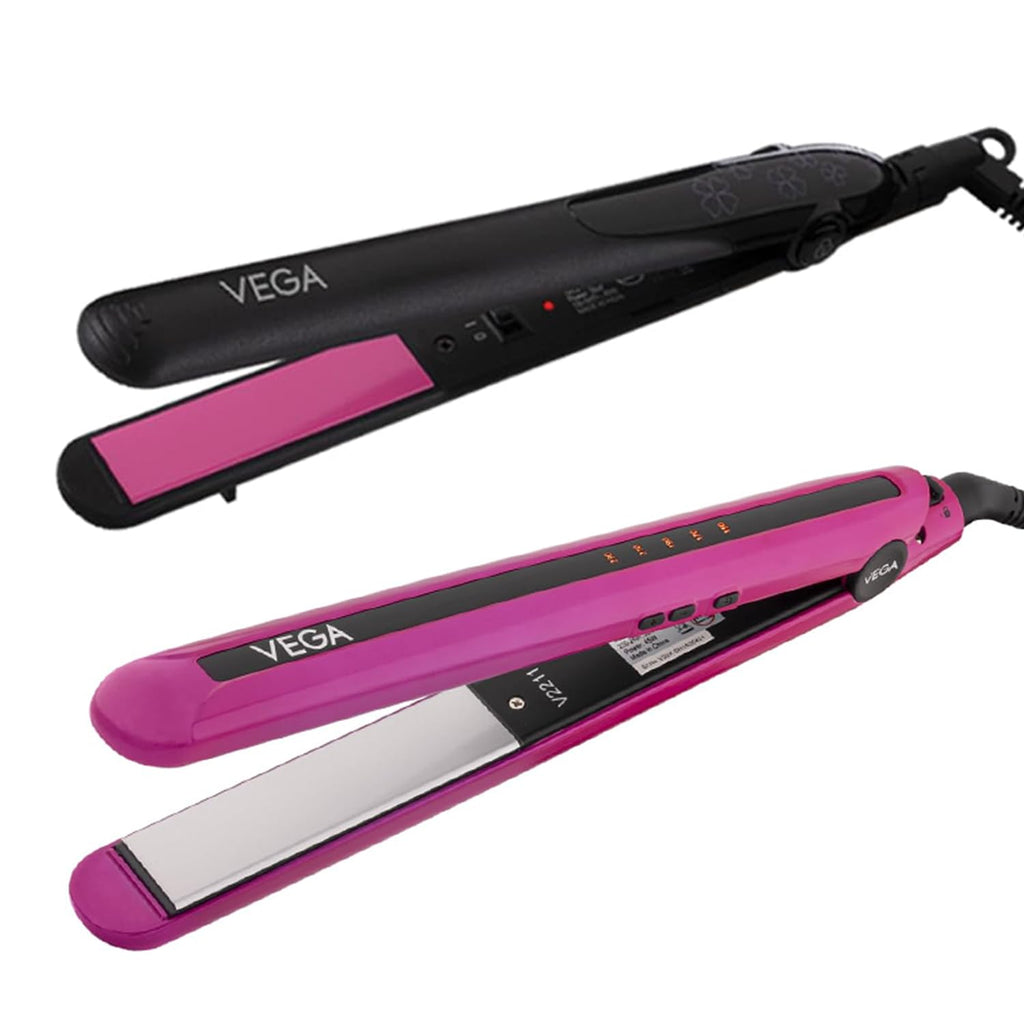 VEGA Adore Hair Straightener (VHSH-18), Colour May Vary & VEGA Trendy Hair Straightener(VHSH-16), Pink