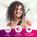 AGARO Round Chopstick Curler, With 9 MM Barrel, Rod, Tong, Chopstick Round Hair Curler, Ceramic Coated Plates, Cool Touch Tip