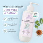 AreoVeda Ceramide Baby Wash & Shampoo (200ml) | PENTAVITIN® And Inulin Prebiotic | Ceramide Care + Long Lasting Hydration | Safe For Newborns