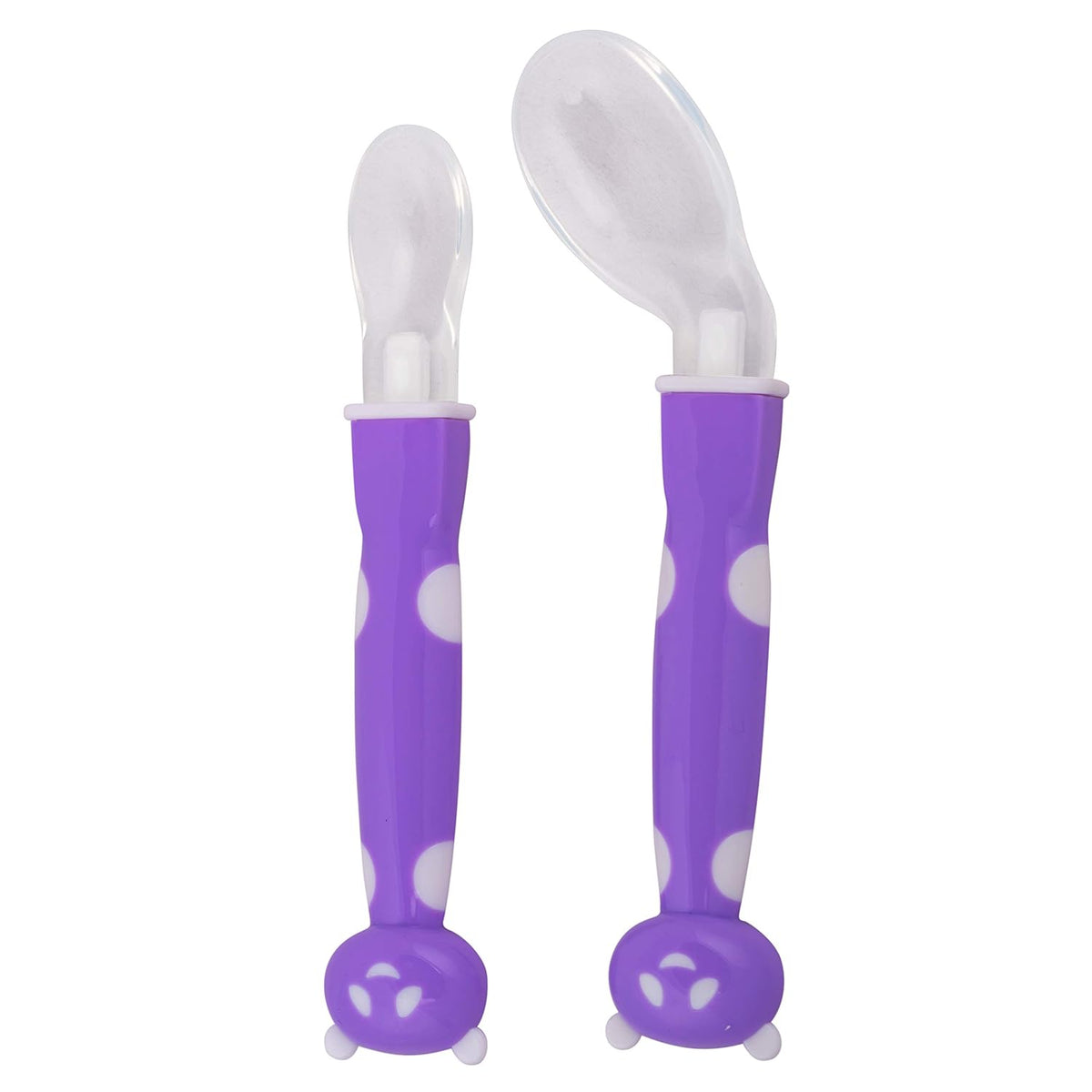 Luvlap Easy Squeezy Food Feeder - 180 Ml & Joy Star Baby Self Feeding Spoon Set, Soft Silicone Tip, Bpa Free, 2 Pcs, Magenta/White