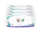 Himalaya Gentle Baby Wipes with Lid (72 x4 packs -288 Wipe) |100% Biodegradable Plant-based fabric | Indian Lotus & Aloe Vera | Skin Friendly PH| Extra Soft