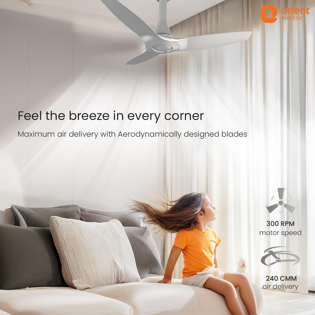 Orient Electric Newly Launched Aeroquiet Neu 1230mm Ceiling Fan for Home| BEE 2 Star Rated Energy Efficient Fan | Rust-proof ABS blade |2 Years Warranty by...