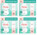 Nua Ultra-Safe Sanitary Pads for Women | SUPER SAVER Pack of 120 |