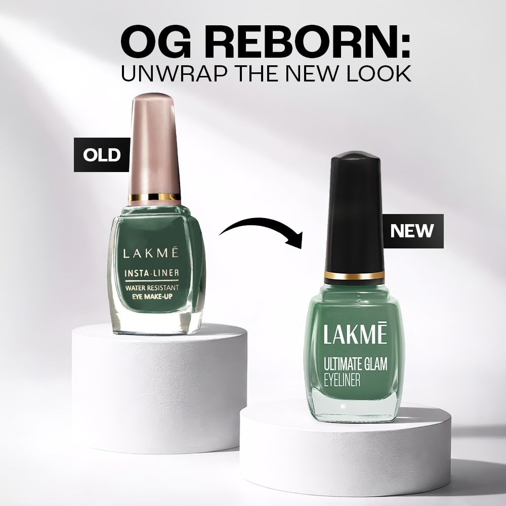 Lakme Ultimate Glam Eye Liner, Semi Matte, Quick drying, Water resistant & Smudgeproof Eye Liner, Green, 9ml