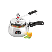 Milton Pro Cook Curve 2 Litres Pressure Cooker with Inner Lid, Aluminium, Non Induction Bottom, Handi Cooker, Silver, BIS Certified, 5 Years Warranty