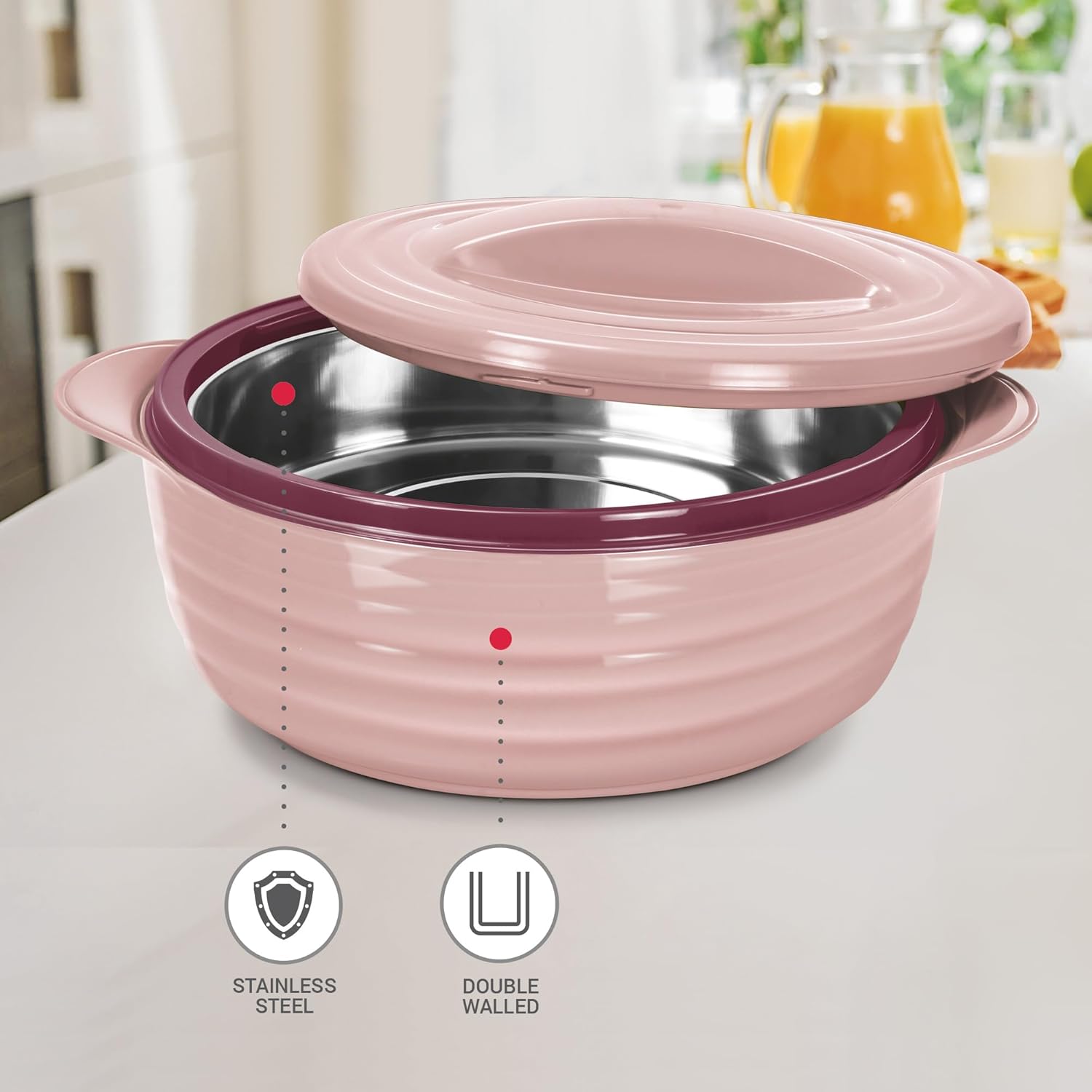 MILTON Aspire 2500 Serving Casserole, Double Walled Inner Stainless Steel