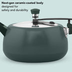 Hawkins 5 Litre Ceramic Coated Cerenity Pressure Cooker | Induction & Gas | for Cooking Rice, Dal & Curries | 5 Year Guarantee, ISI Certified | Olive Green (ICG50)