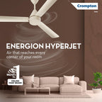 Crompton Energion Hyperjet 1200mm BLDC Ceiling Fan | Point Anywhere Remote Control | BEE 5 Star Rated Energy Efficient |