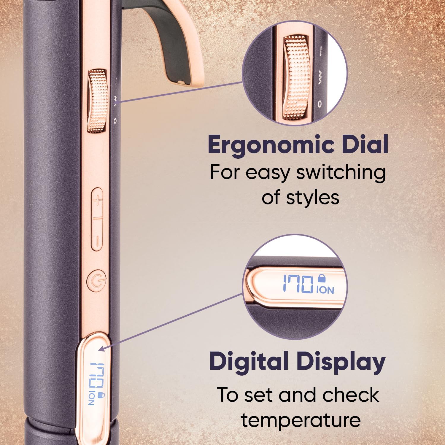 Vega Ionic 3 in 1 Hair Styler for Women with Digital Display 6 Temperature Settings (130–220°C), Hair Straightener, Curler & Crimper with Ionic...