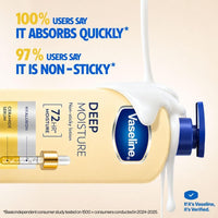 Vaseline Deep Moisture Body Lotion with Ceramide Hyaluron Fillers | 10X More Moisture for Cushion Soft Glowing Skin | For Dry Skin | Lightweight Non-Sticky...