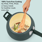 Hawkins 5 Litre Ceramic Coated Cerenity Pressure Cooker | Induction & Gas | for Cooking Rice, Dal & Curries | 5 Year Guarantee, ISI Certified | Olive Green (ICG50)
