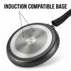 CELLO Aluminium Non-Stick Induction Base Dosa Tawa with Detachable Bakelite Handle 28 CM Black |