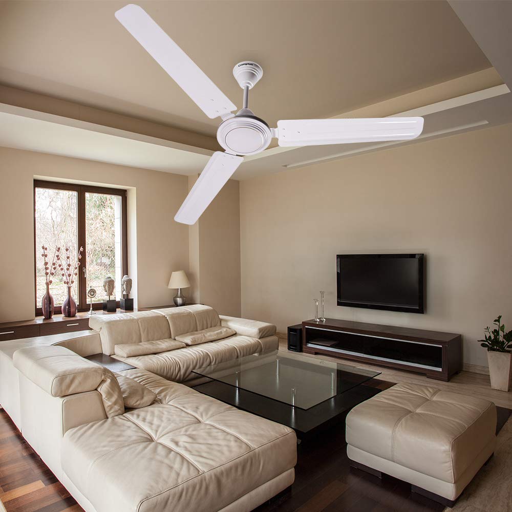 Crompton Hill Briz 1200 mm (48 inch) High Speed Ceiling Fan (Opal White)