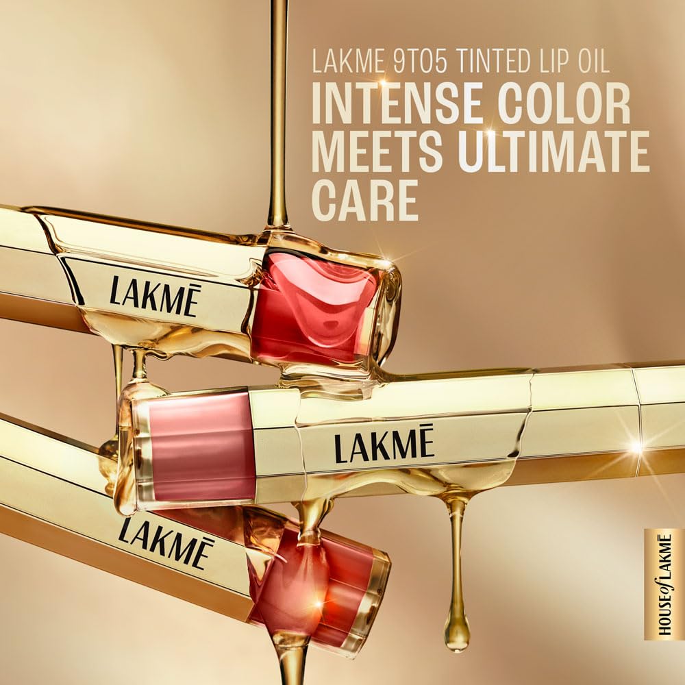 LAKMÉ LAKM Lakme 9to5 Overtime Shine Tinted Lip Oil - Brick Rouge 5.3ml | 3Ml