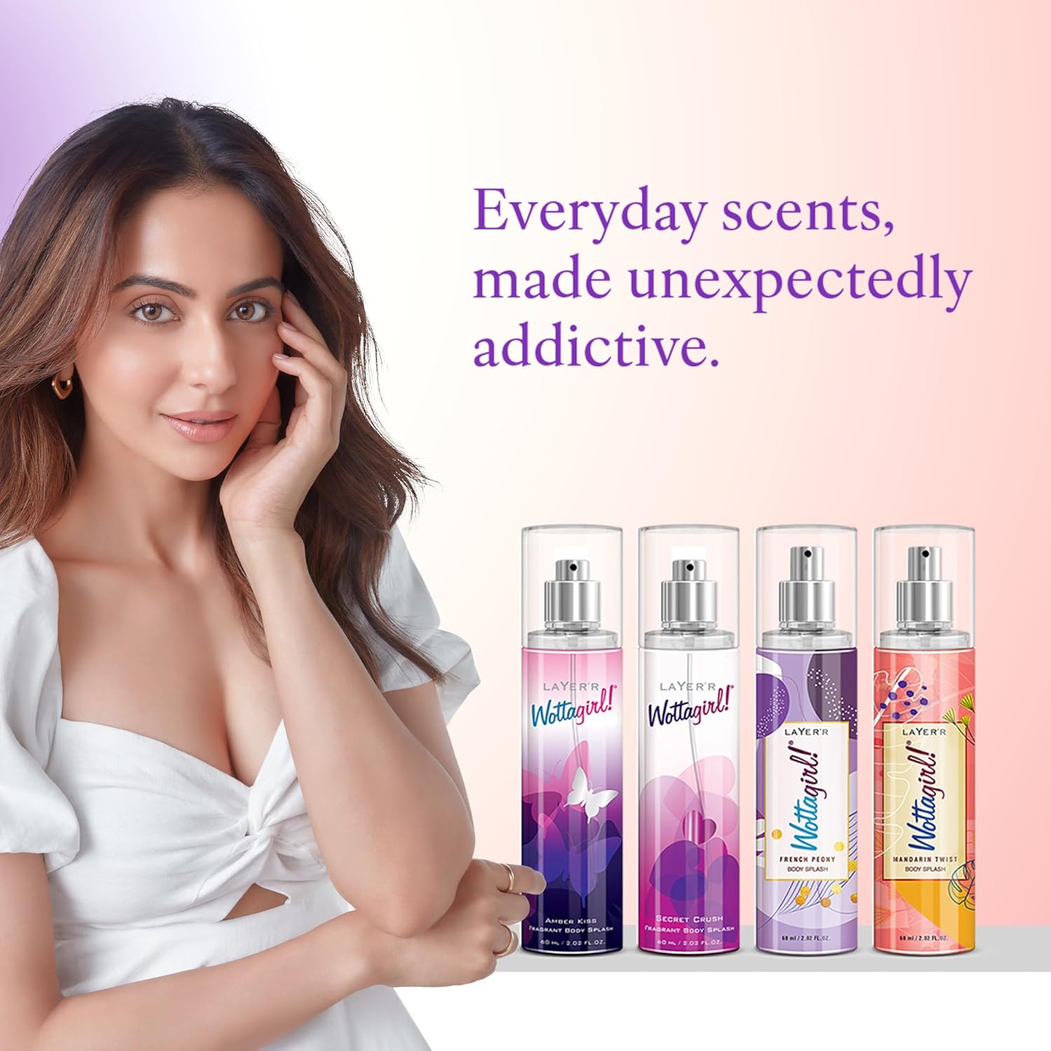 Layer'r Wottagirl 60ml Body Mist Combo for Women, Pack of 4 | Long-lasting fruity, floral & aquatic fragrance collection with citrus, peony, jasmine...