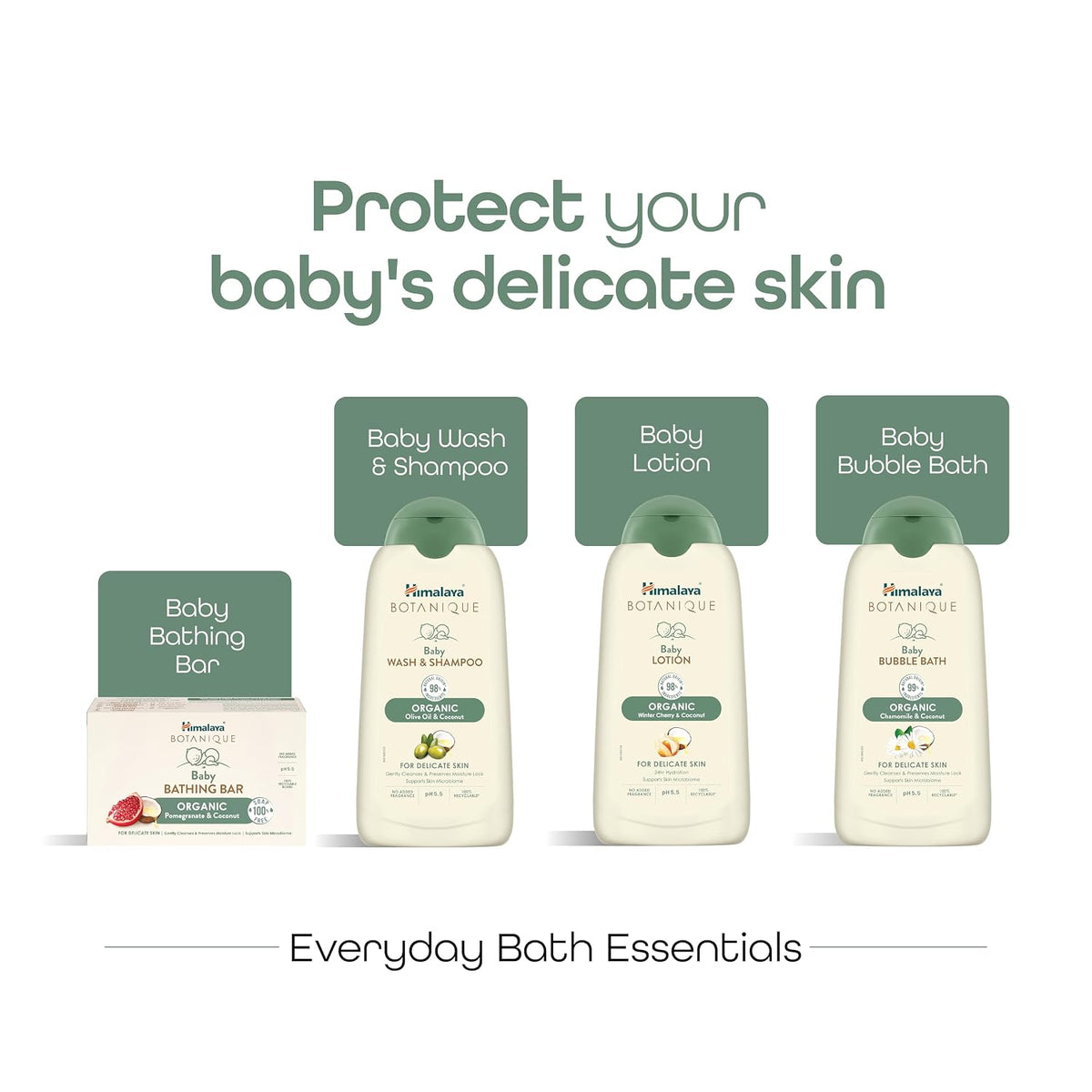 Himalaya Botanique Baby Bathing Bar|Organic|pH 5.5|Pediatrician Tested |75g