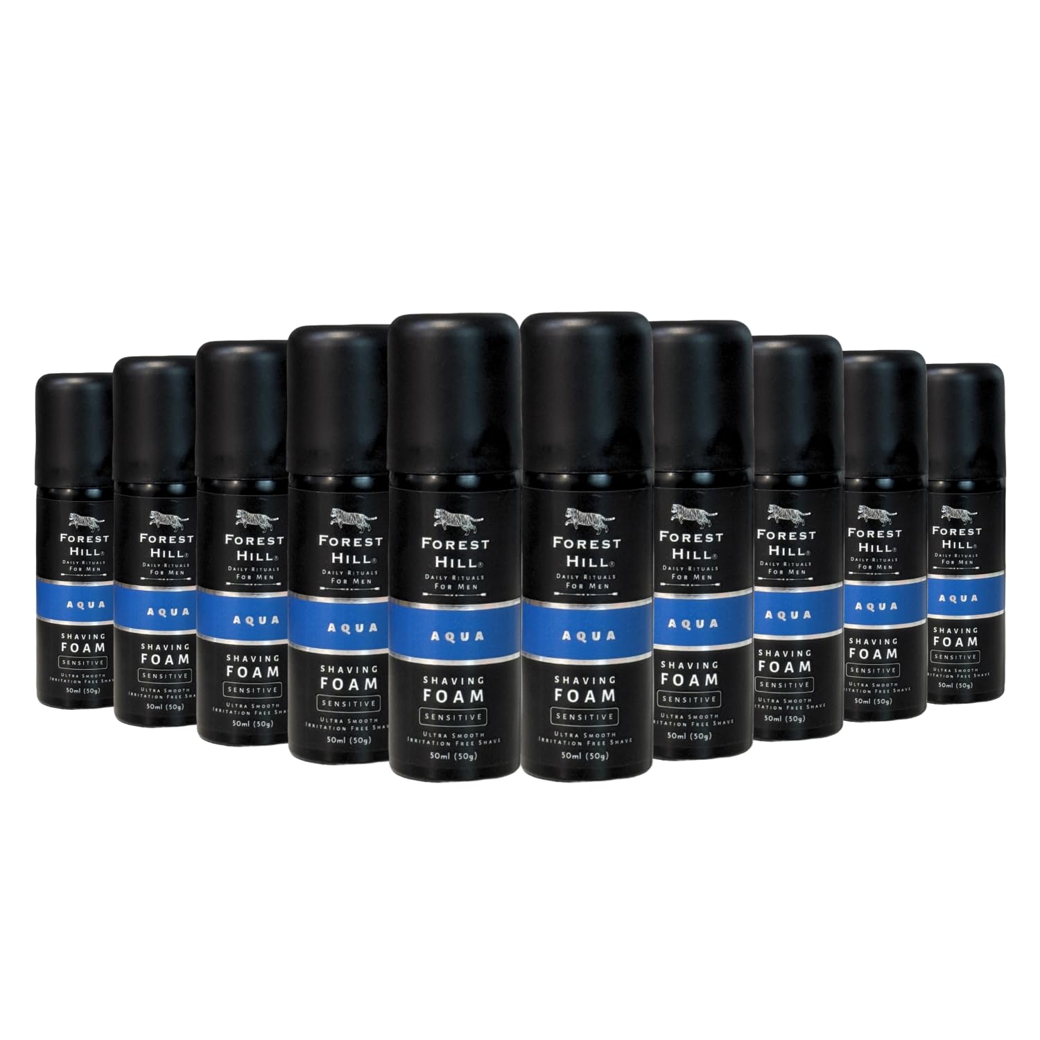 Forest Hill Pack of 5 Aqua Pre Shave Foam For Men, Goodness of Olive and Argan Oil, Mulberry, Rosemary & Peppermint Extract, Prevent Cuts and Burns,...