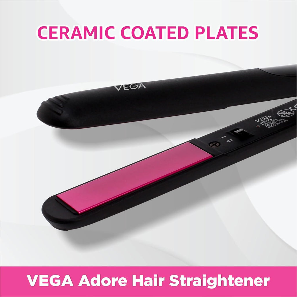 VEGA Adore Hair Straightener (VHSH-18), Colour May Vary & VEGA Trendy Hair Straightener(VHSH-16), Pink
